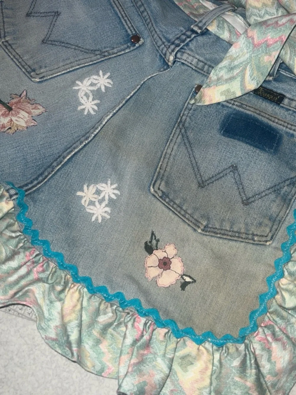 Vintage custom wrangler jean apron
